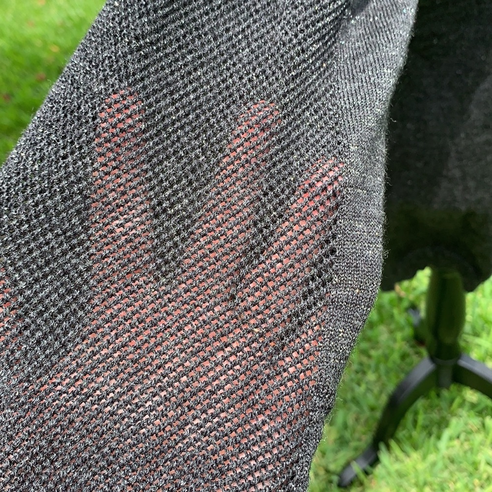 Eileen Fisher Mesh Sleeved Merino Wool Top - Picture 4 of 12